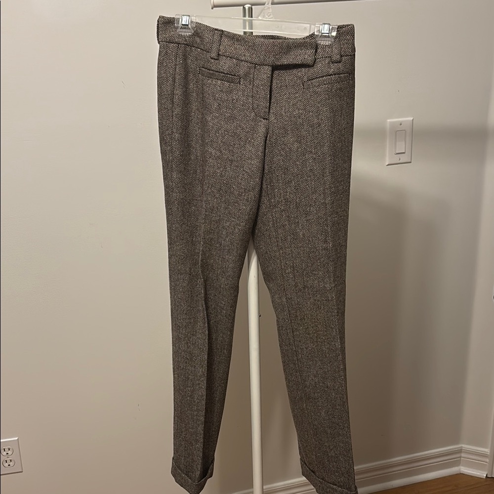 Tommy Hilfiger Brown Herringbone Boot-Cut Trousers